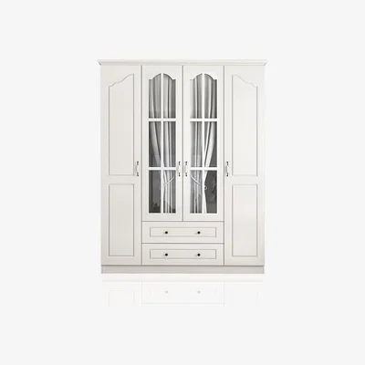 The Range JULES 4 Door 2 Drawer Wardrobe, White - White