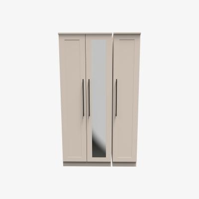 The Range Beverley Ready Assembled Tall Triple Mirrored Wardrobe - Kashmir Matt