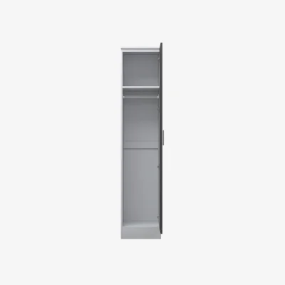 The Range REFLECT Wardrobe 1 Door - Grey High Gloss Front / White Matt Finish - Grey Gloss / Matt White