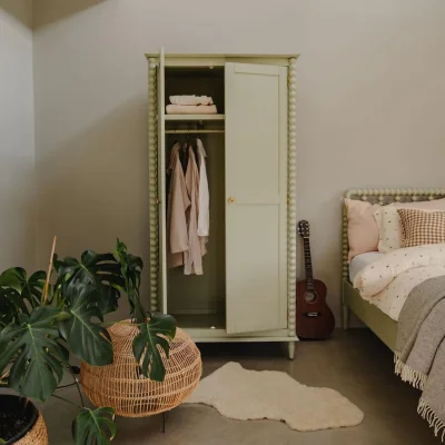 The Range Cromwell Double Wardrobe with Bobbin Design - Pale Olive