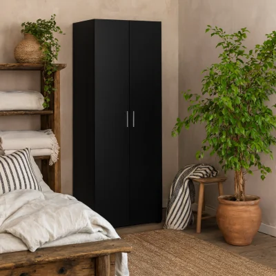 The Range Wilde 2 Door Wooden Wardrobe - Black
