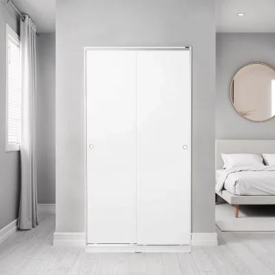 The Range FWStyle 2 Door Sliding Wardrobe White Compact Integrated Handle - White
