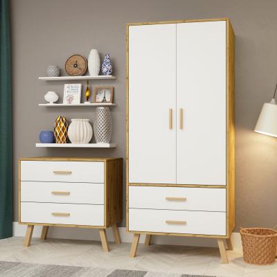 The Range Austin 2 Door 2 Drawer Wardrobe Oak and White - White
