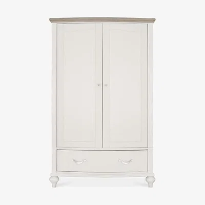 Teddy Beau Bentley Montreux Double Soft Grey And Grey Washed Oak Wardrobe