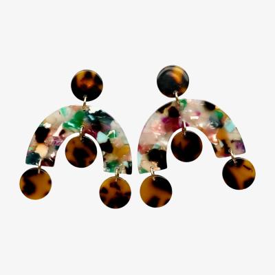 Wolf & Badger Women's Black / Brown Arch Drop Earrings In High Energy | Closet Rehab