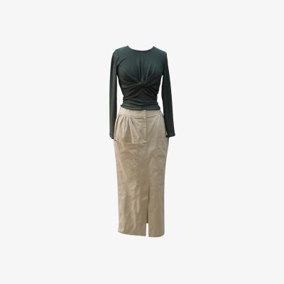 Wolf & Badger Women's Closet London Green Twist Front Top | L