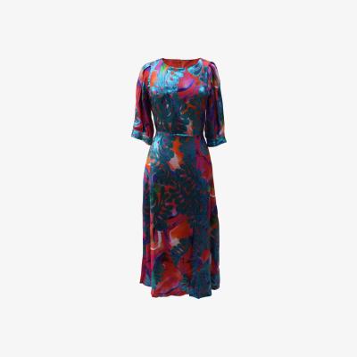 Wolf & Badger Women's Closet London Multicolored Floral Print A-Line Dress | Xxl