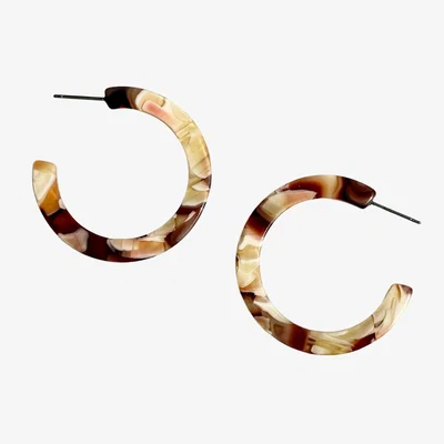 Wolf & Badger Women's Neutrals / Brown Hoop Earrings In Clothing Optional | Closet Rehab