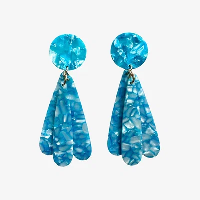 Wolf & Badger Women's Petal Drop Earrings In Out Of The Blue | Closet Rehab