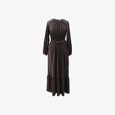 Wolf & Badger Women's Closet London Chocolate Brown A-Line Maxi Dress | L