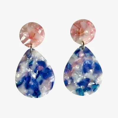 Wolf & Badger Women's Pink / Purple / Blue Teardrop Earrings In Day Dreamer | Closet Rehab