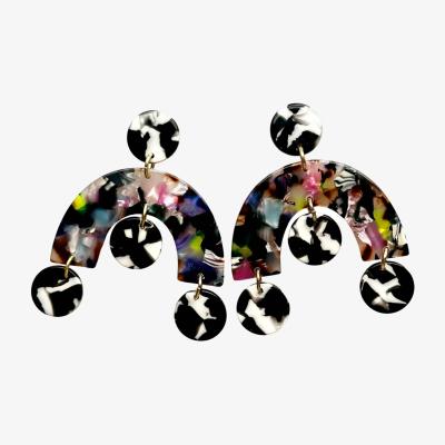 Wolf & Badger Women's Black / White Arch Drop Earrings In 2Am In Paris | Closet Rehab