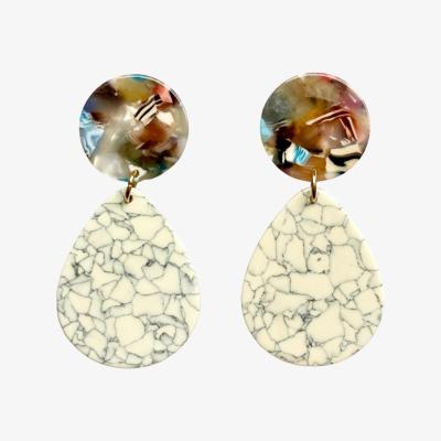 Wolf & Badger Women's Grey / White Teardrop Earrings In You Crackle Me Up | Closet Rehab