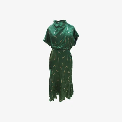 Wolf & Badger Women's Closet London Emerald Green Cowl Neck Dress | Xxl