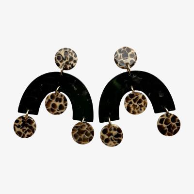 Wolf & Badger Women's Black / Brown Arch Drop Earrings In Chic Into The Night | Closet Rehab