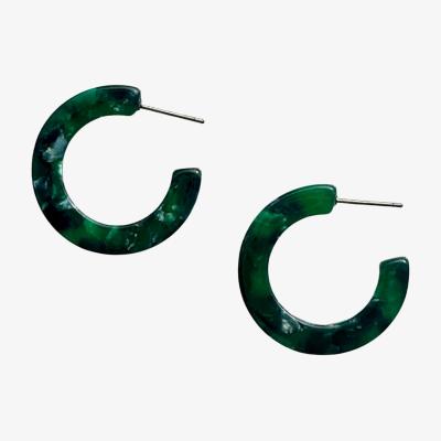 Wolf & Badger Women's Mini Hoop Earrings In Emerald Green | Closet Rehab