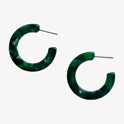Wolf & Badger Women's Mini Hoop Earrings In Emerald Green | Closet Rehab