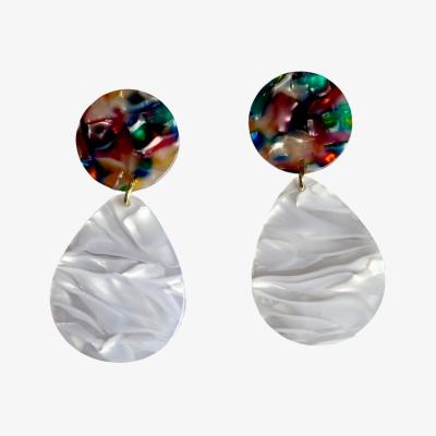 Wolf & Badger Women's Grey Teardrop Earrings In Cosmic Chrome | Closet Rehab