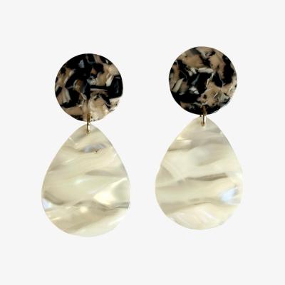 Wolf & Badger Women's Neutrals / Black / Brown Teardrop Earrings In Off The Grid | Closet Rehab