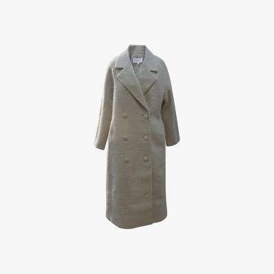 Wolf & Badger Women's Neutrals Closet London Sand Double Breasted Coat | S