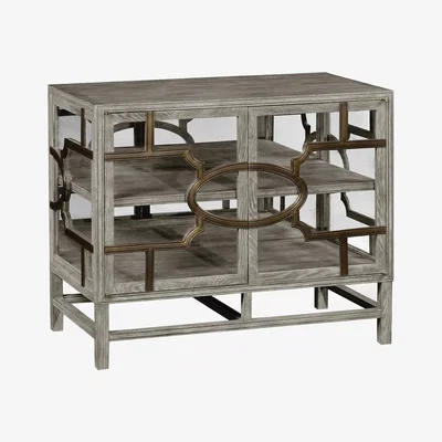 Amara William Yeoward - Hewlett Glazed Cabinet - Greyed Oak/Bronze