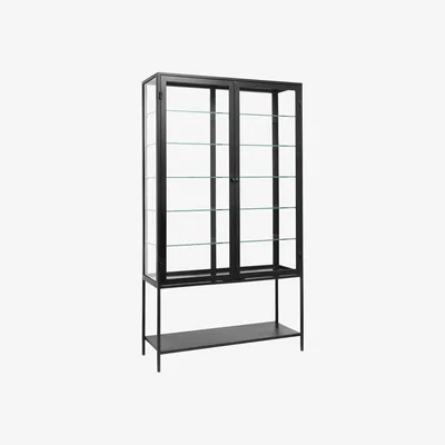 Amara Nordal - Mondo Double Glass Back Cabinet - Black