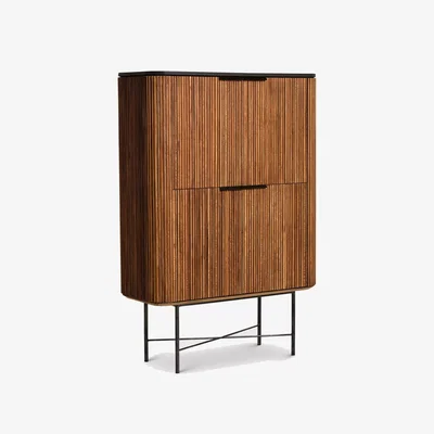 Barker and Stonehouse Trinidad Tall Rectangular Cabinet, Brown Wood | Barker & Stonehouse