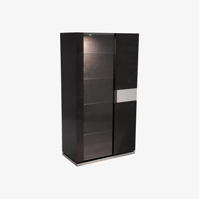 Barker and Stonehouse Carvelle 2 Door Cabinet, Black Gloss | Barker & Stonehouse