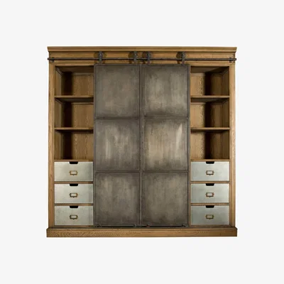 Barker and Stonehouse Biblio Industrial Cabinet, 776 Oak Wood | Barker & Stonehouse
