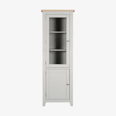 The Cotswold Company Chester Dove Grey Corner Display Cabinet