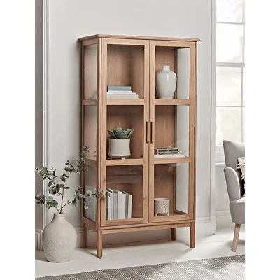 Cox and Cox Oslo Oak & Glass Cabinet