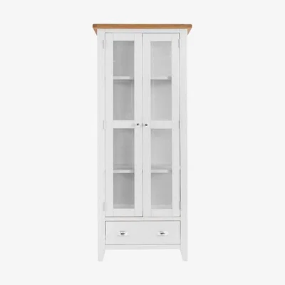Chiltern Oak Furniture Chester White Painted Oak Display Cabinet