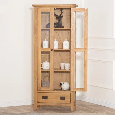 Chiltern Oak Furniture Rustic Oak Glass Display Cabinet
