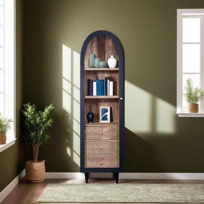 Dunelm Indus Valley Atomic Single Door Glass Cabinet