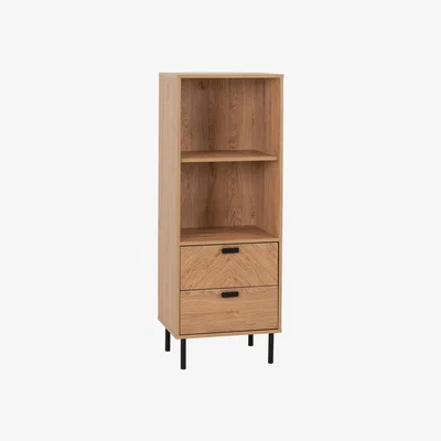 Dunelm Leon 2 Drawer and 2 Shelf Cabinet Brown