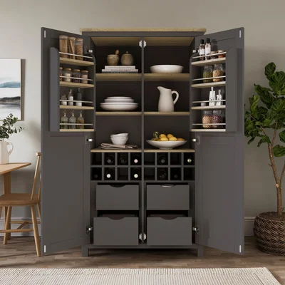 Dunelm Olney Kitchen Larder Unit Charcoal