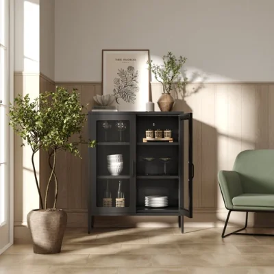 Dunelm Reuben 2 Door Display Cabinet