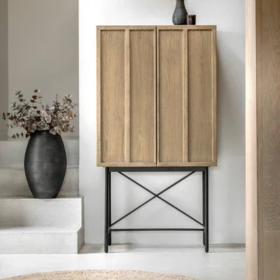 Dunelm Pinxton 2 Door Cocktail Cabinet Natural