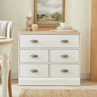 Dunelm Churchgate 5 Drawer Base Unit Ivory
