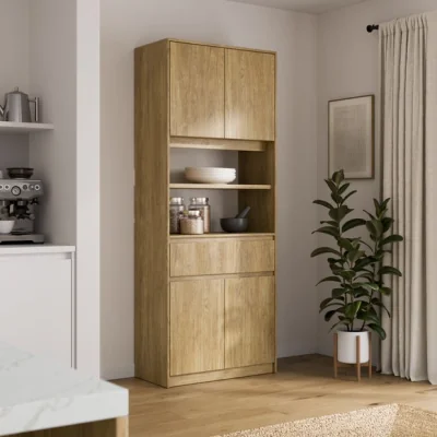 Dunelm Chalbury Tall Kitchen Cabinet, Oak Effect
