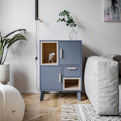 Dunelm Cobalt Small Cabinet, Oak Oak