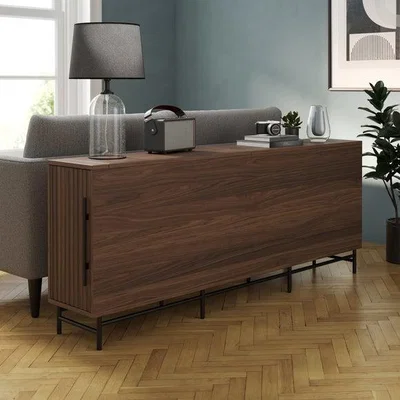 Dunelm Bryant Behind Sofa Storage Unit, Walnut Effect
