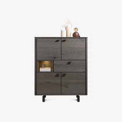 Furniture Village Habufa - Montreal Wide Highboard - Onyx