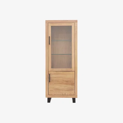 Furniture Village Bodahl - Terra Right Hand Small Display Cabinet - Natura Bianca
