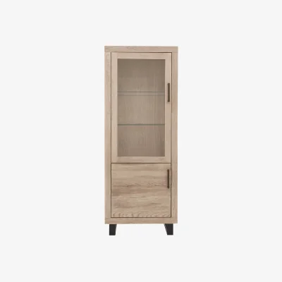 Furniture Village Bodahl - Terra Small Left Hand Facing Display Cabinet - Vintage Grey