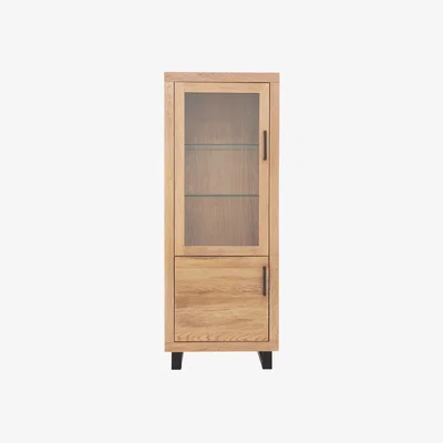 Furniture Village Bodahl - Terra Left Hand Small Display Cabinet - Natura Bianca