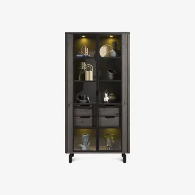 Furniture Village Habufa - Montreal Glazed Display Unit - Onyx