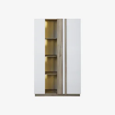 Furniture Village Vue 2 Door Display Unit With Lights - White