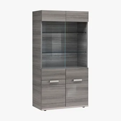 Furniture Village ALF - Movado 2 Door Curio Cabinet - Grey