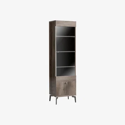 Furniture Village ALF - Soprano Right-Hand Facing 1 Door Curio Cabinet - Brown